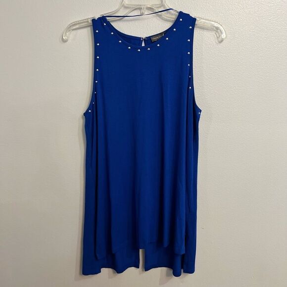Vince Camuto Blue Studded Top - Picture 5 of 8
